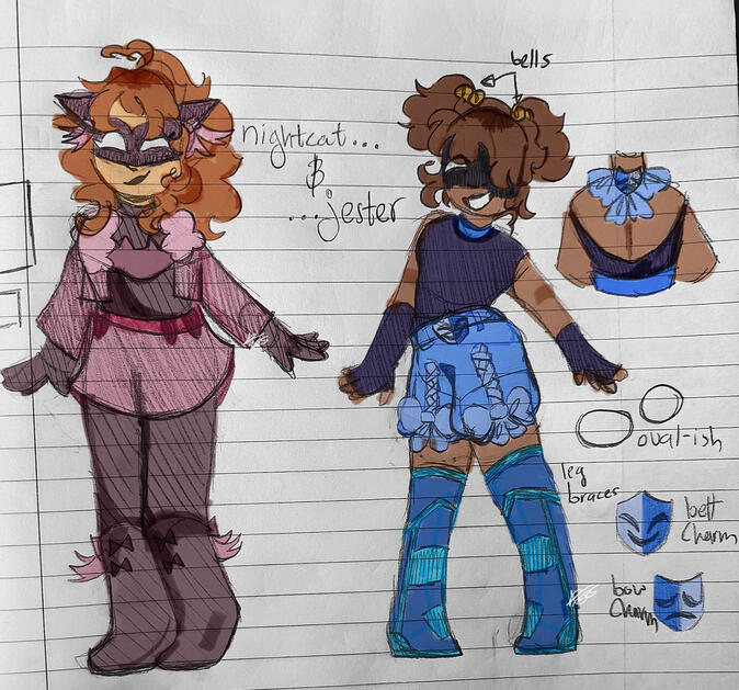 Nightcat and Jester Ref Sheet