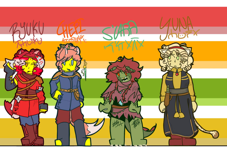 Ryuku, Chepi, S'cara, Yuna, Ref Sheet